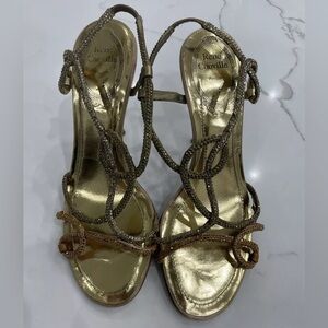 RENE CAOVILLA Swarovski Crystal Leather Heels Size 6